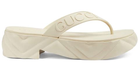 gucci rubber slide sandals white|Gucci rubber platform sandals.